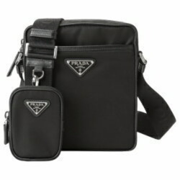 Prada Re Nylon TESSUTO SAFFIANO Crossbody Bag Pouch Black - Picture 1 of 3